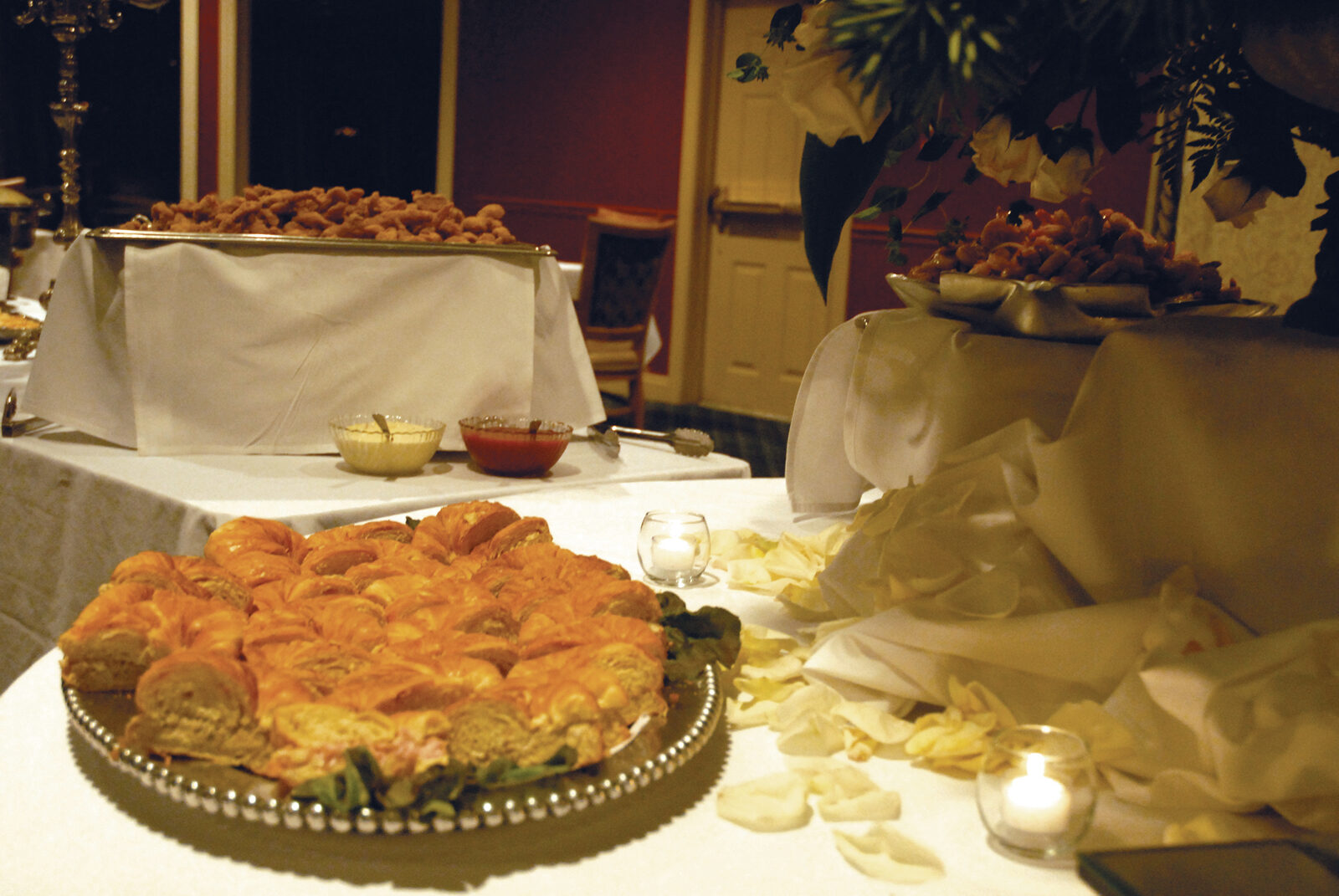 Tray of assorted mini sandwiches